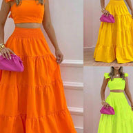 Damen Zweiteiliges Sommer-Outfit mit Volants WW