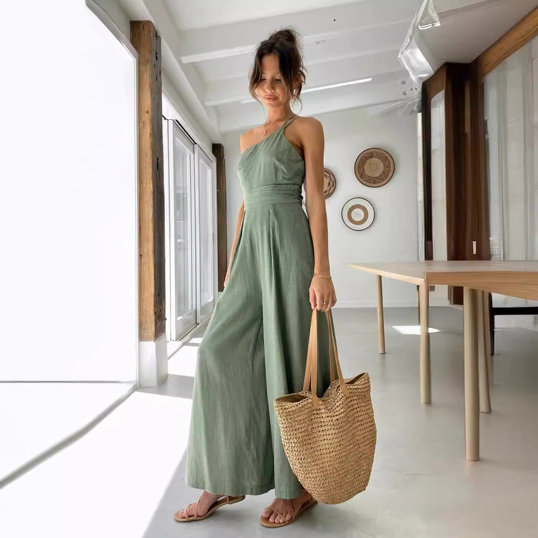 WW | Rückenausschnitt Doppelte Bande Jumpsuit