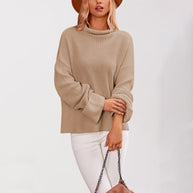 Damen Baumwoll-Pullover mit hohem Kragen WW