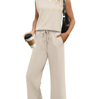 Damen Relaxed Fit Jumpsuit mit verkürzten Ärmeln und bequemem Bund WW