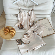 Damen Pyjama-Set mit modernem Leopardenmuster WW