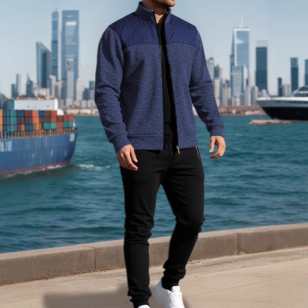 Herren Sportliche Jacke mit Querrippen-Muster und leicht gepolstertem Schulterbereich WW