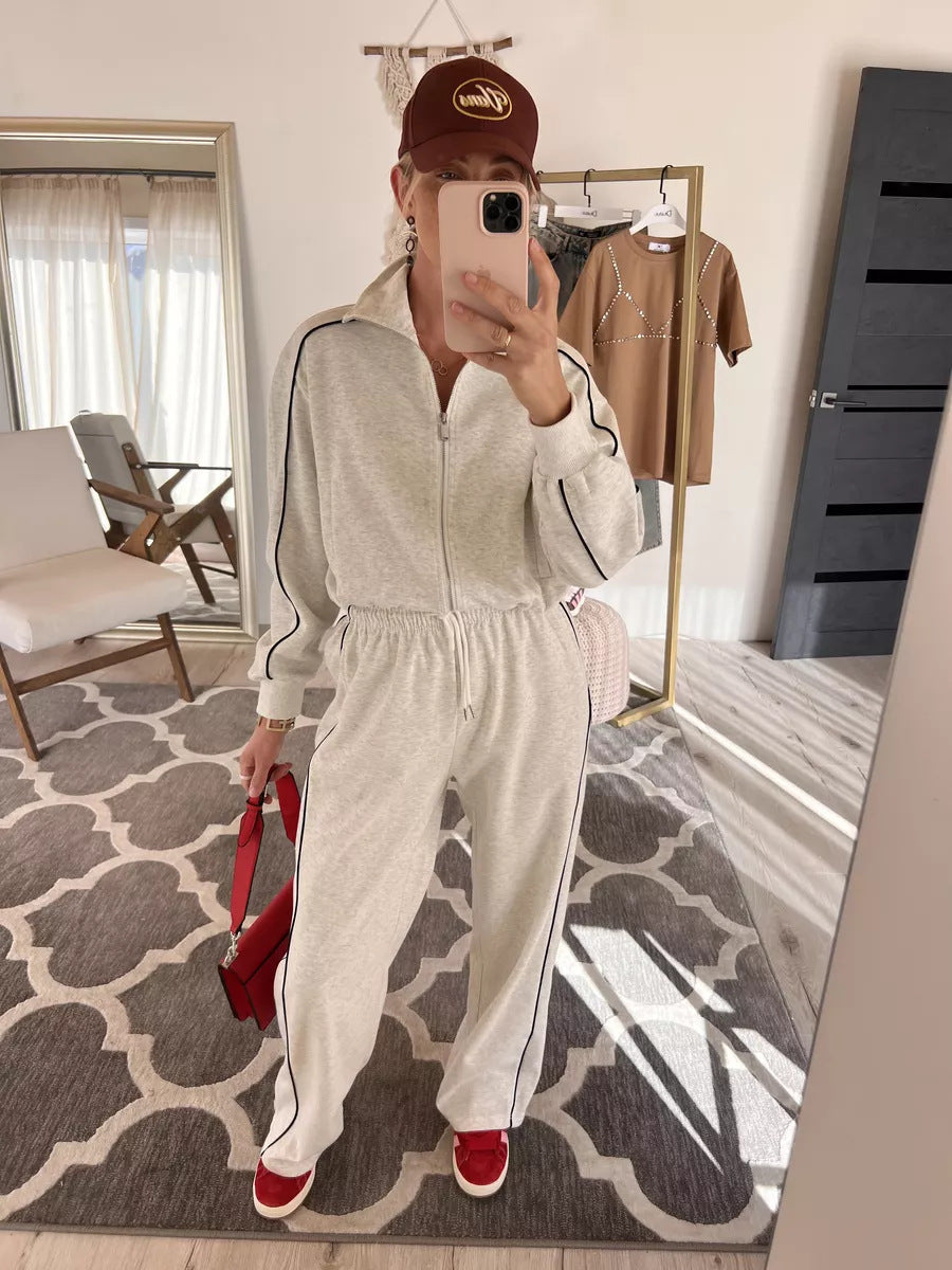 Damen Sportlicher Trend-Hoodie und Jogger Set WW