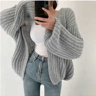 WW | Offener Strickjacke Aus Dickem Strick Für Damen
