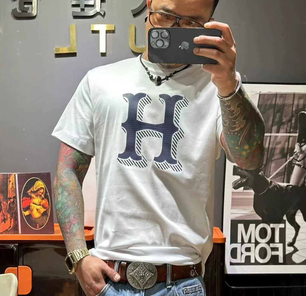 WW | Entspanntes Eis-Seiden-Baumwoll-Basic-T-Shirt