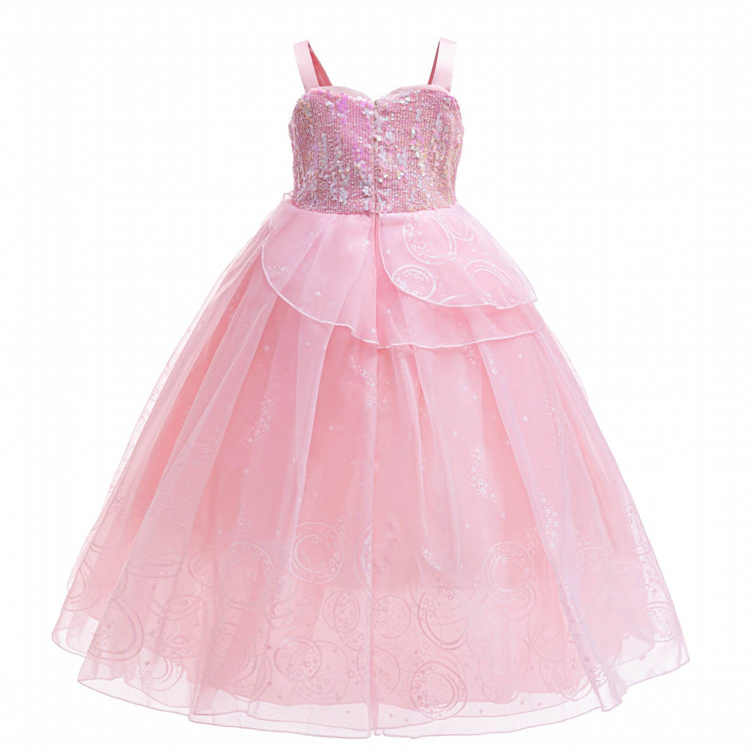 Glinda Cosplay Kleid – Rosa Prinzessinnenballkleid für Mädchen (Hochzeit, Bühne) W&W Mode
