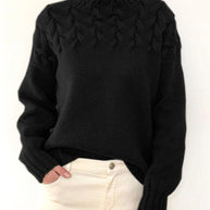 WW Einzigartiger geflochtener Rollkragenpullover