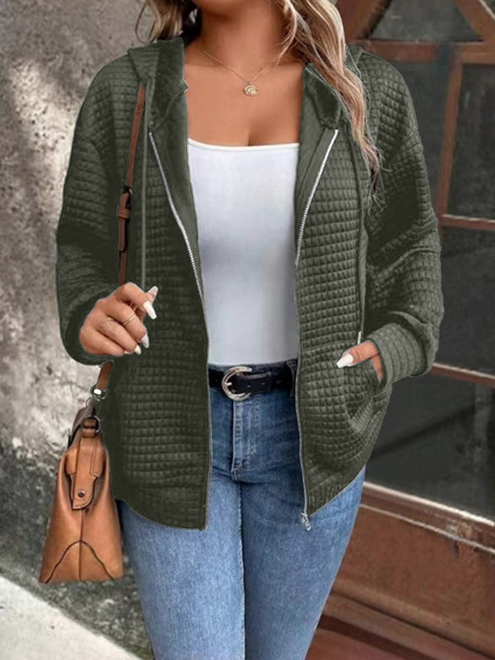 Damen Kapuzenjacke aus strukturiertem Material W&W Mode