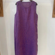 Damen Ärmelloses Leinen Shift Kleid WW