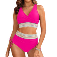 Damen Bikini-Set mit verstellbarem Bund und elegantem Oberteil WW