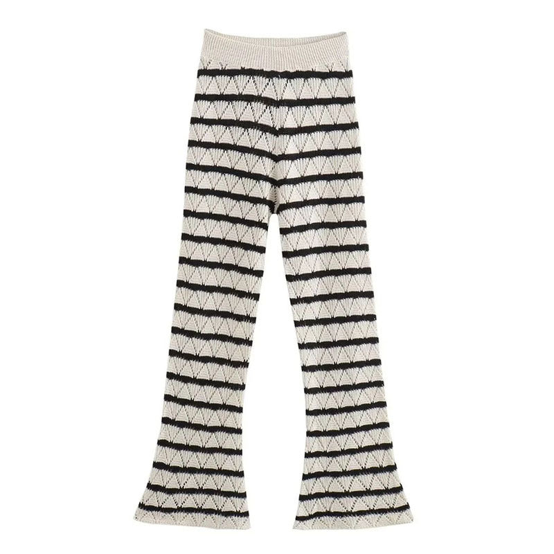 Damen Strick-Leggings mit breitem Bund und einzigartigem Muster WW