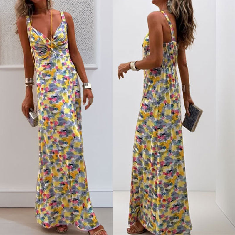 Damen Maxikleid mit kunstvollem Wickeldesign und floralem Muster W&W Mode
