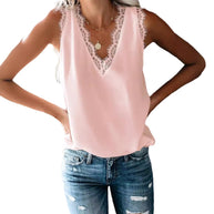 Damen Spitzenverzierte Bluse WW