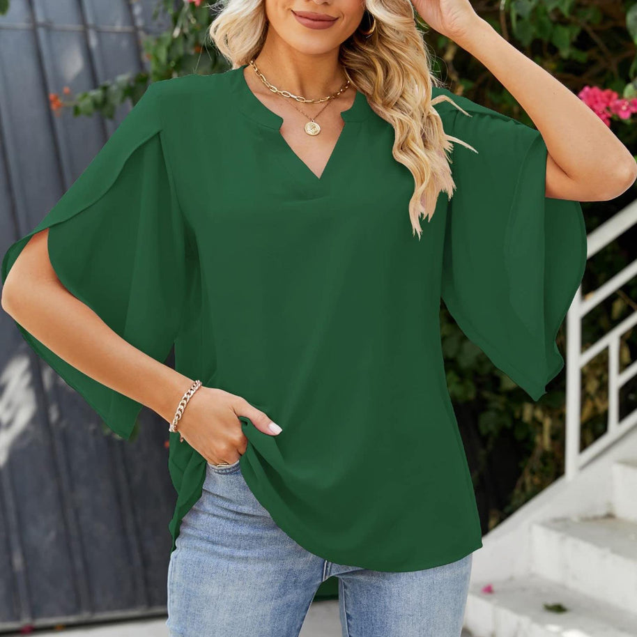 WW | Petal Sleeve Chiffon Shirt