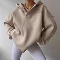 Damen oversized Kapuzenpullover mit Kängurutasche und bequemer Passform WW