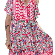 Damen Baumwollkleid mit boho-inspiriertem Muster WW
