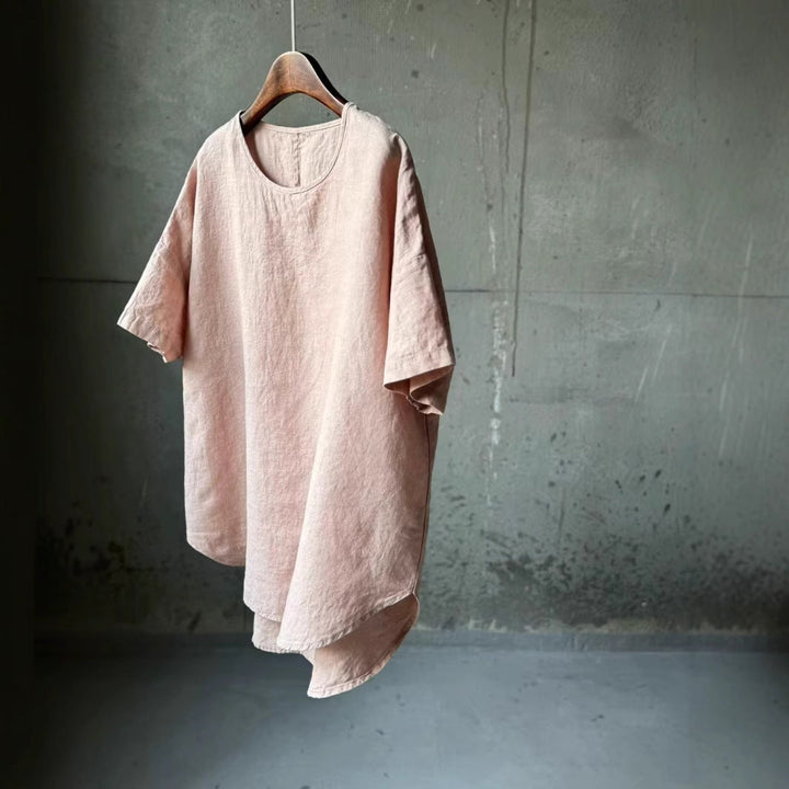 Damen Relaxed Fit Leinen T-Shirt W&W Mode