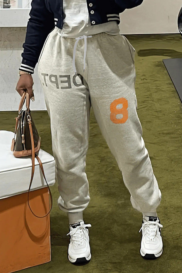 Damen Bequeme Sportpants mit moderner Grafik und elastischem Bund WW