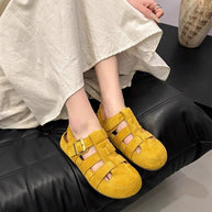 Damen Riemensandalen aus weichem Wildleder mit verstellbarem Riemendesign und rutschfester Sohle WW