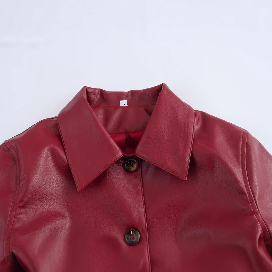 W&W Mode | Einfarbige Lederjacke