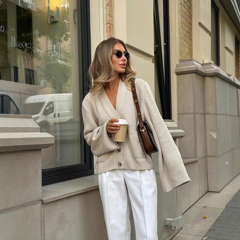 Damen Strickjacke mit Oversized-Schnitten WW
