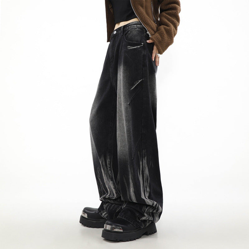 Damen Weite Denim-Hose im modernen Design mit einzigartigen Details WW