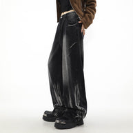 Damen Weite Denim-Hose im modernen Design mit einzigartigen Details WW