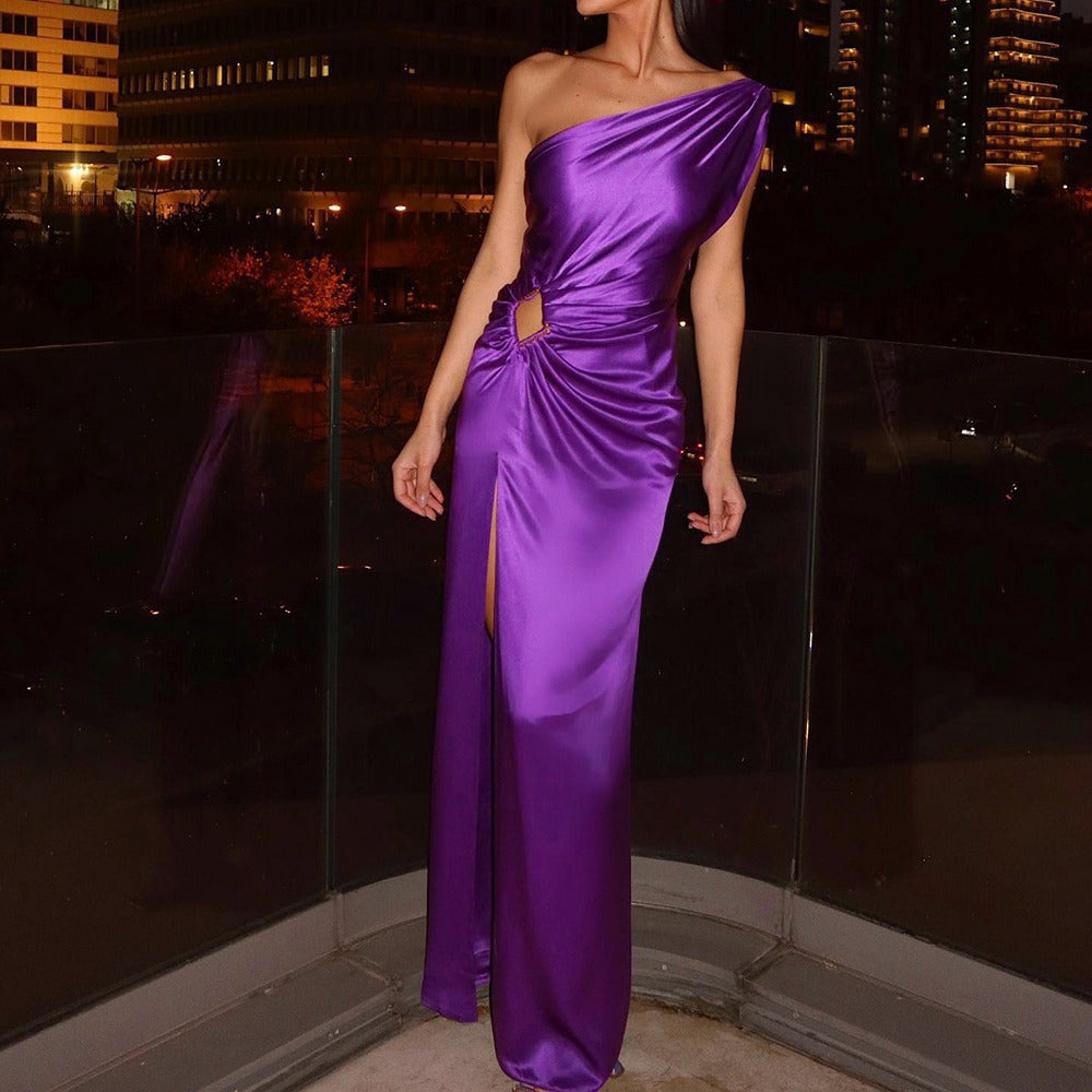 WW | Asymmetrisches Schulter-Abendkleid