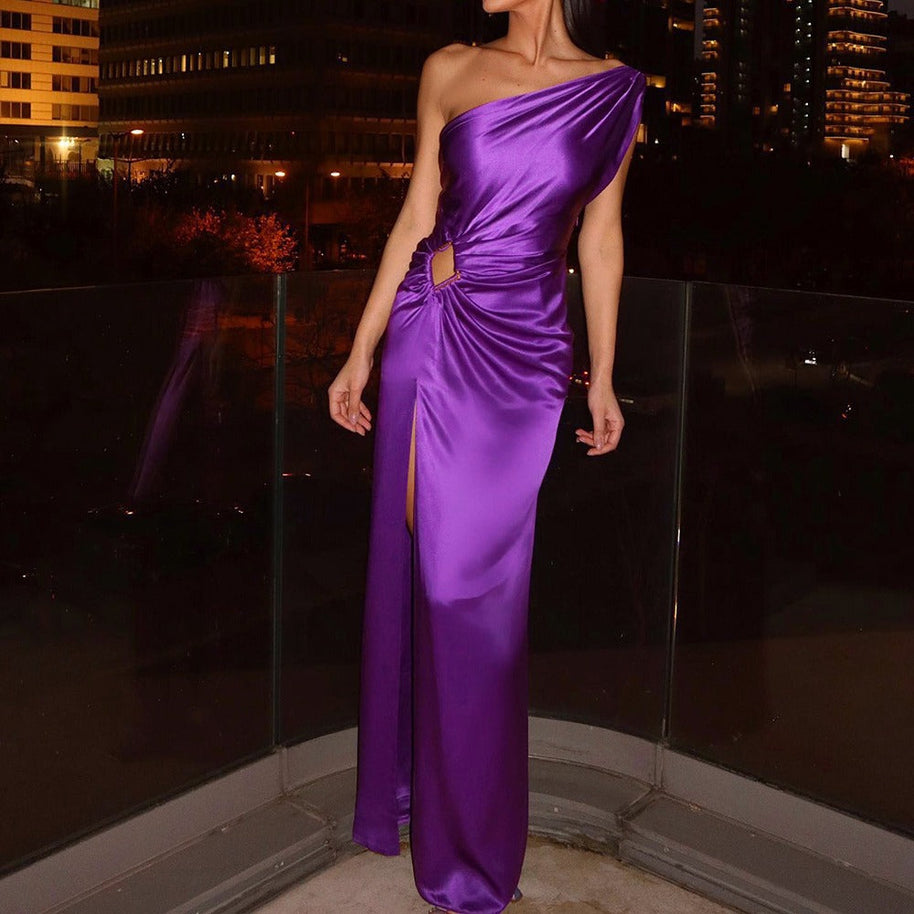 WW | Asymmetrisches Schulter-Abendkleid