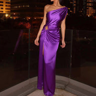 WW | Asymmetrisches Schulter-Abendkleid