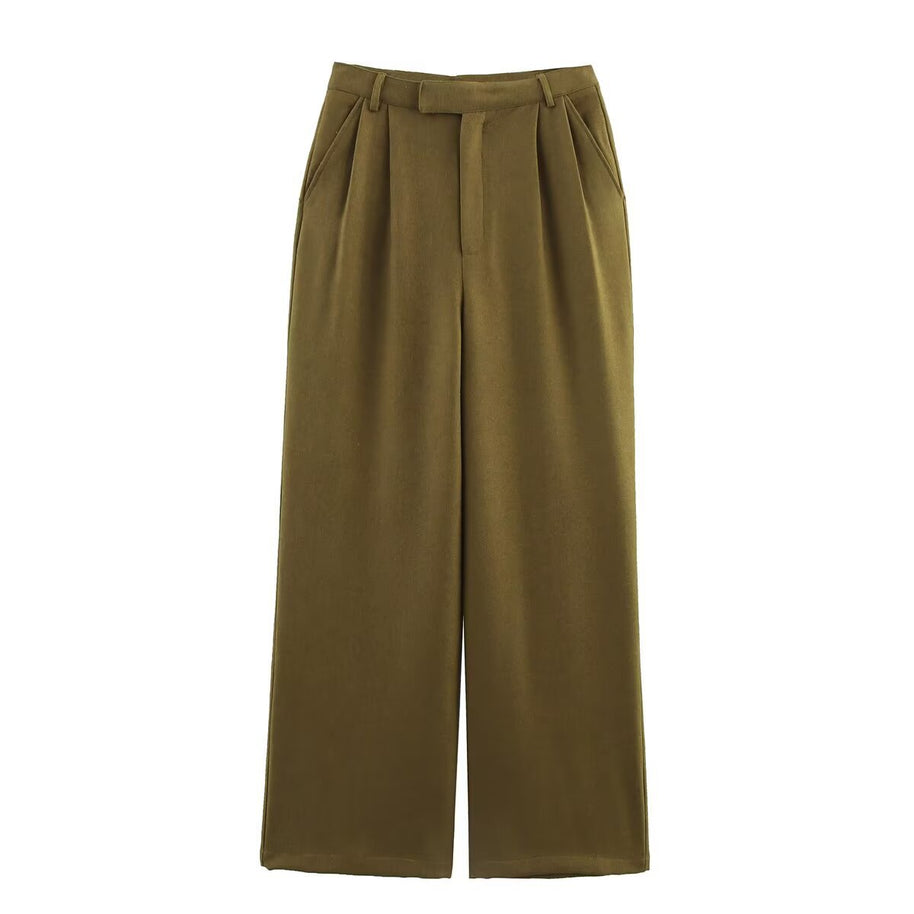 Damen weite Hose mit hohem Bund und Faltenwurf WW