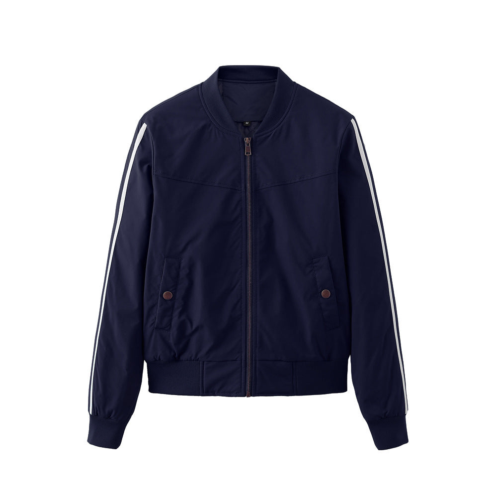 Damen sportliche Bomberjacke mit modischen Seiteneinsätzen und elastischen Bündchen WW