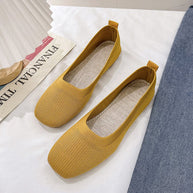 Damen Bequeme Slip-On Ballerinas mit atmungsaktiver Obermaterialstruktur W&W