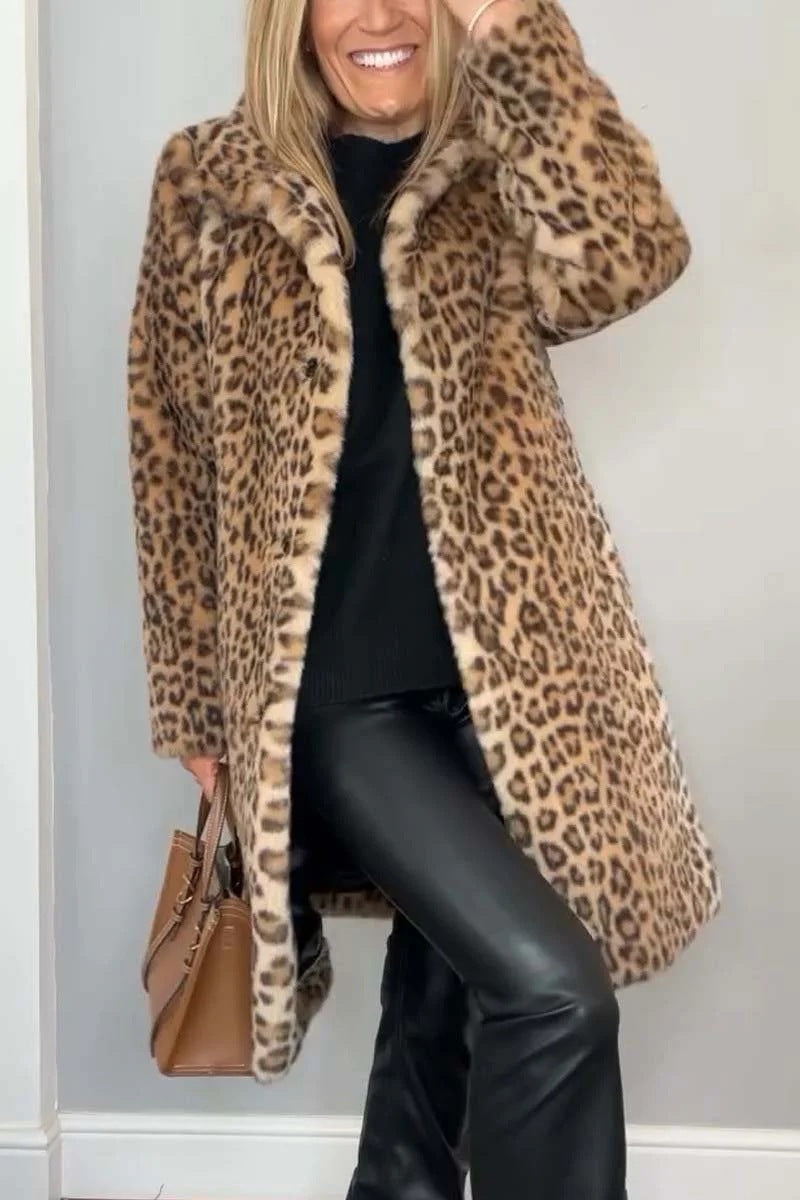 W&W Mode | Leopardenmuster Plüschmantel