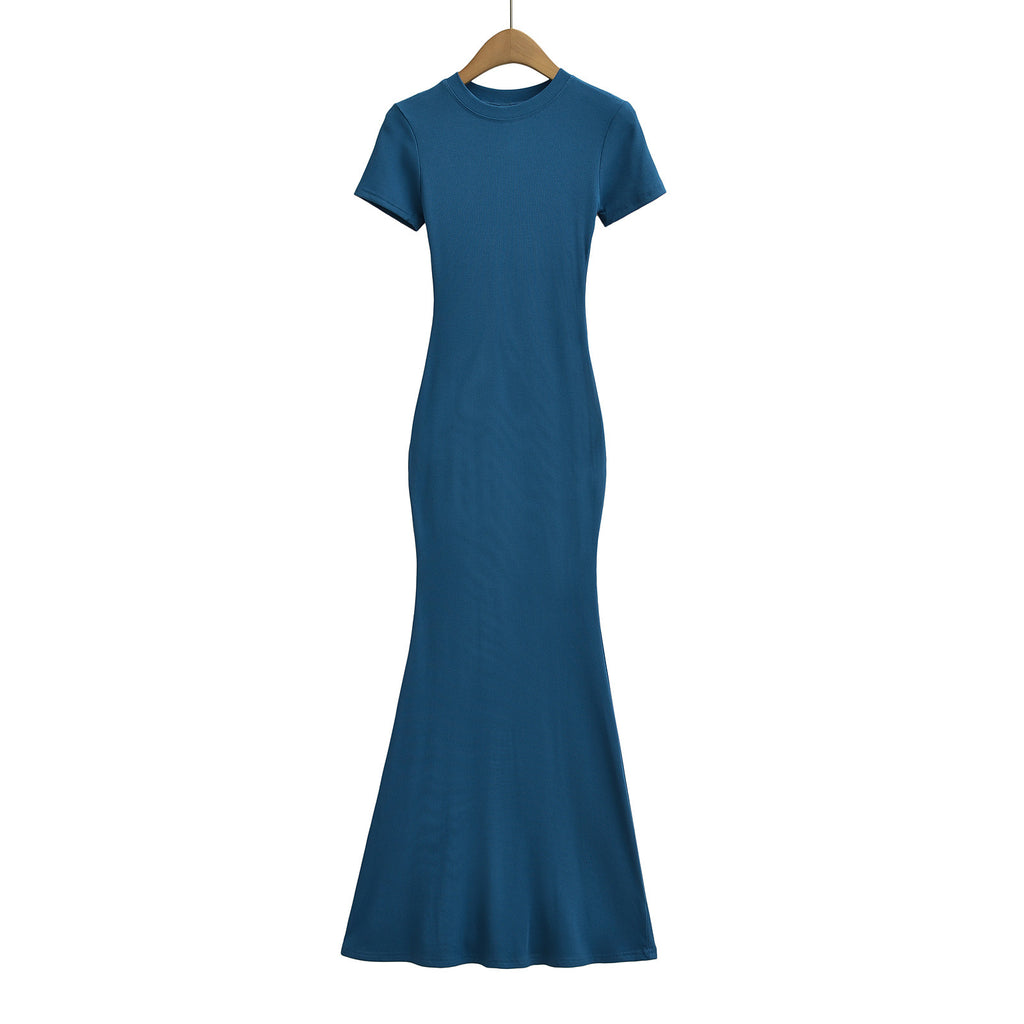 Damen Figurschmeichelndes Maxikleid mit kurzem Ärmel und elegantem Schnitt WW