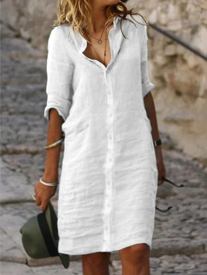 Damen lässiges Hemdkleid mit schicken Details W&W Mode