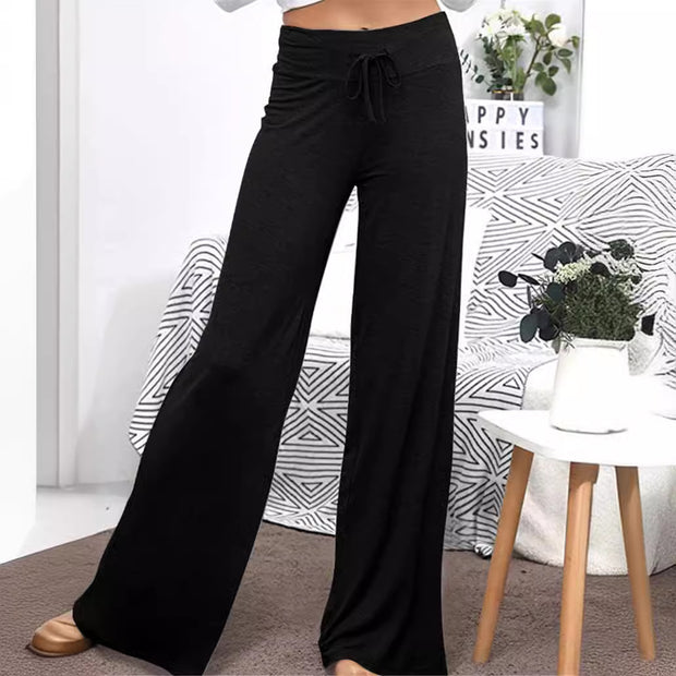 Damen Weite Freizeithose mit elastischem Bund und verstellbarem Kordelzug WW