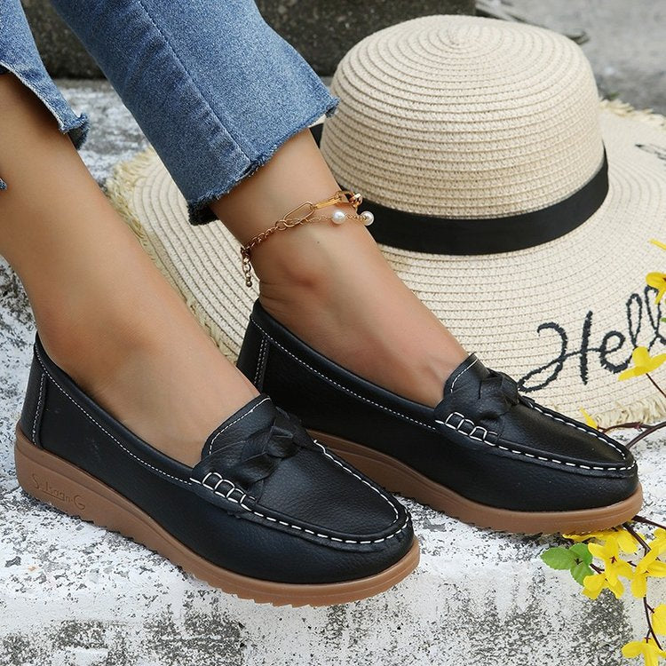 Damen Mokassins mit stilvoller Schleifenapplikation und rutschfester Sohle W&W Mode