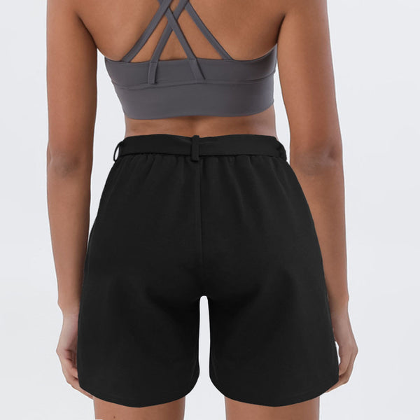 Damen Sportliche Jogging-Shorts mit elastischem Bund und Kordelzug WW