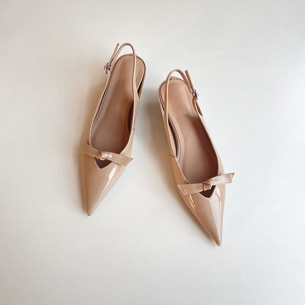 Damen Slingback Ballerinas mit spitzer Zehenpartie und dekorativem Bogen WW