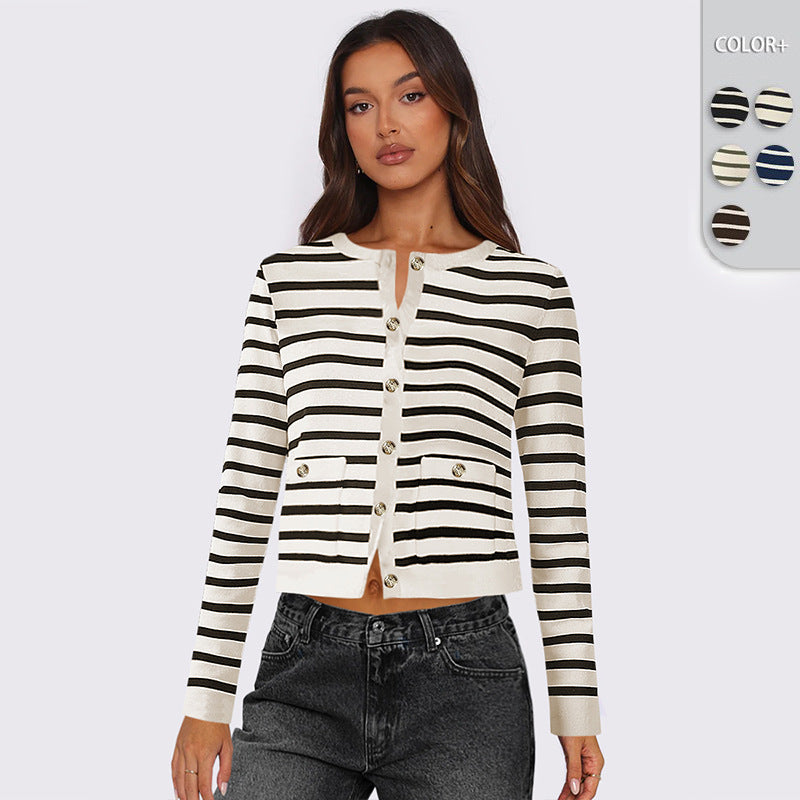 Damen gestreifte Kurzjacke WW
