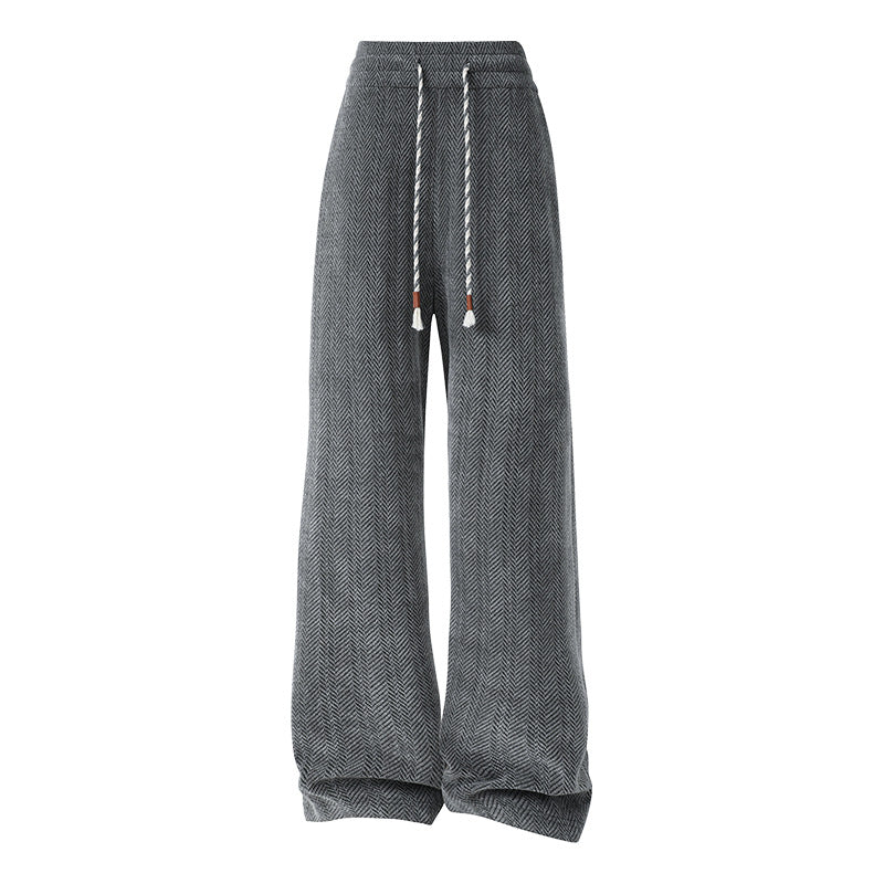 Damen weite Haremshose mit elastischem Bund und trendy Zickzackmuster WW