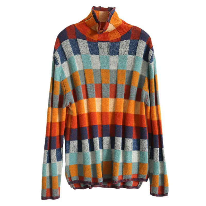 WW | Bunter Karierter Strickpullover