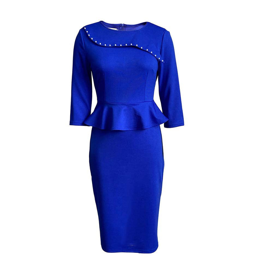 WW | Damenformelles Peplum-Top und Bleistiftrock-Set