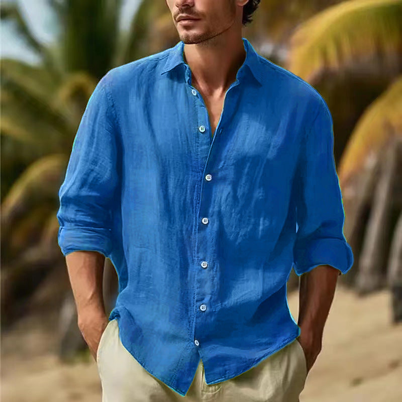 Herren lässige Leinenhemd WW