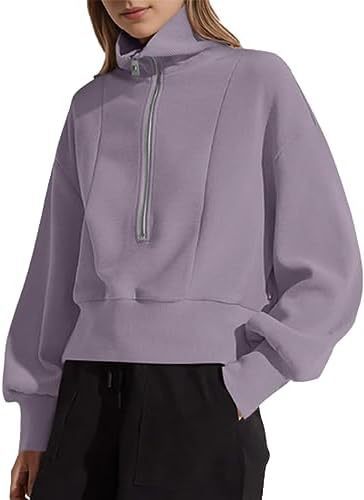 Damen sportlicher Zip-Pullover mit hohem Kragen WW