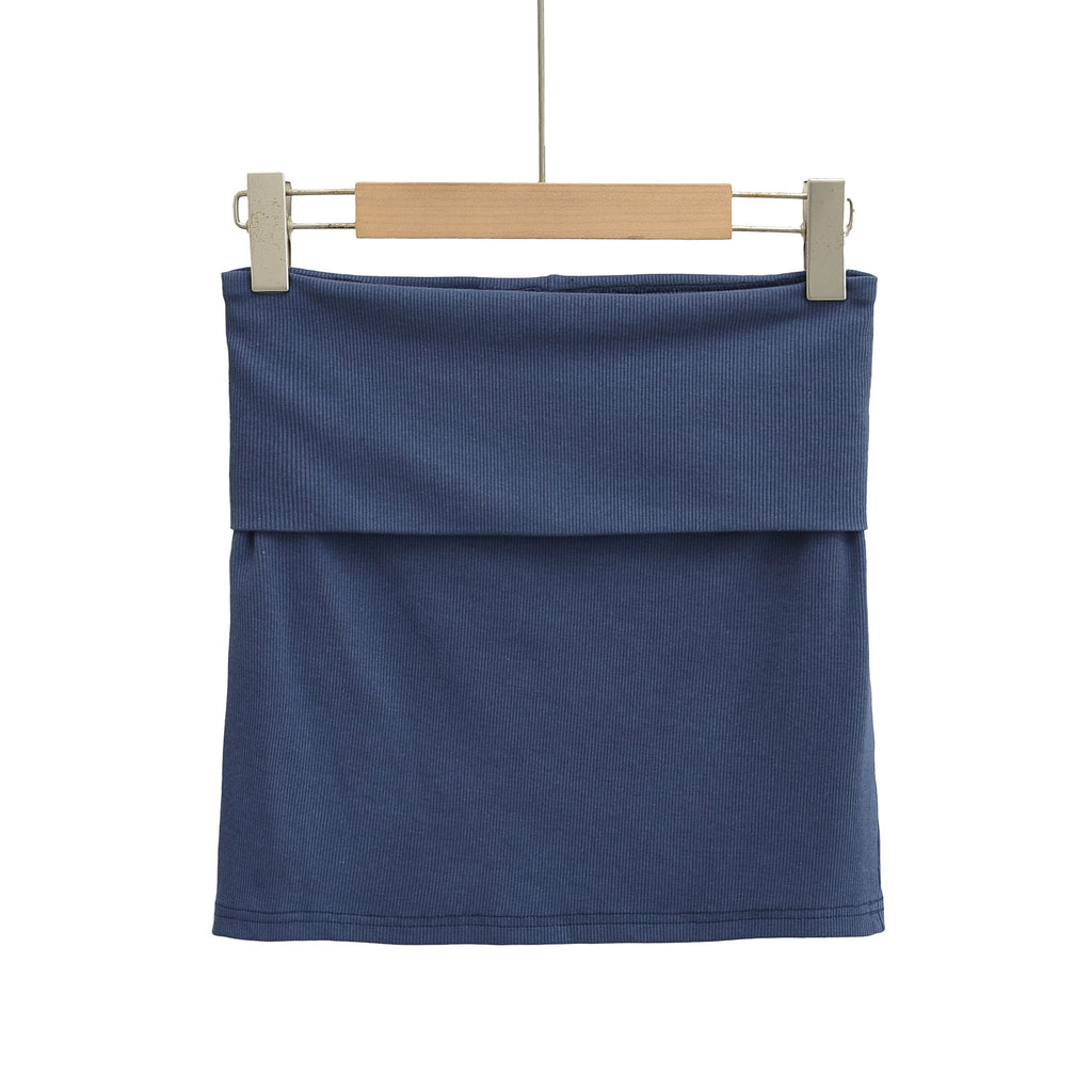 Damen Midi-Rock aus elastischem Rib-Stoff mit hohem Bund und schwingendem Saum WW