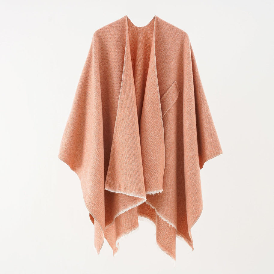 Damen Luxuriöser Oversize Poncho aus hochwertigem Mischgewebe WW