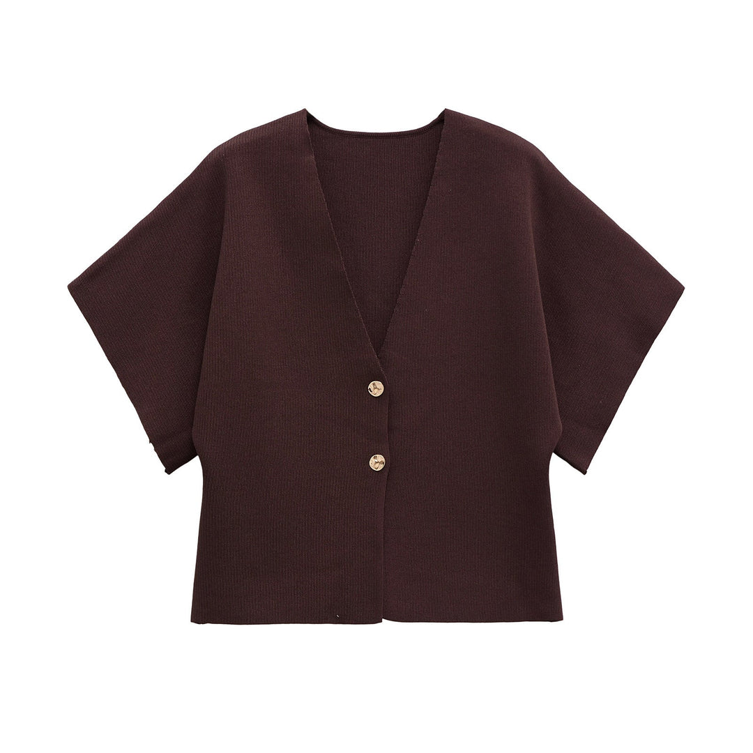 Damen leichte Strickjacke mit elegantem V-Ausschnitt und luxuriösen Knopfdetails W&W Mode