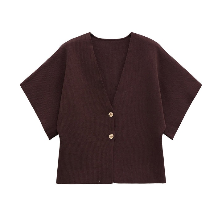 Damen leichte Strickjacke mit elegantem V-Ausschnitt und luxuriösen Knopfdetails W&W Mode